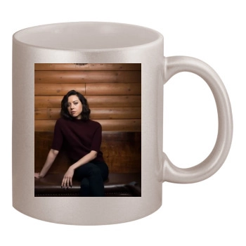 Aubrey Plaza 11oz Metallic Silver Mug