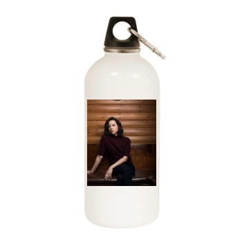 Aubrey Plaza White Water Bottle With Carabiner