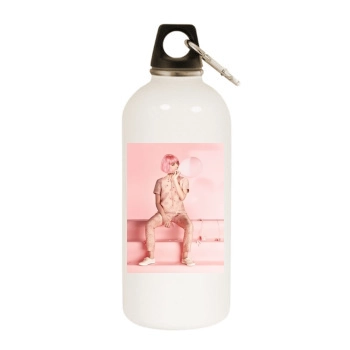 Aubrey Plaza White Water Bottle With Carabiner