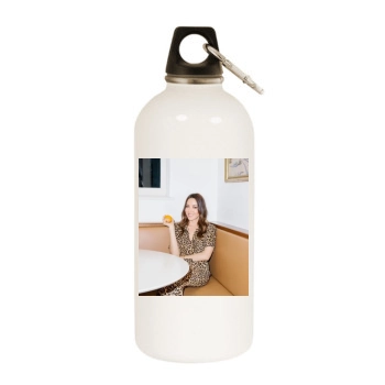 Aubrey Plaza White Water Bottle With Carabiner