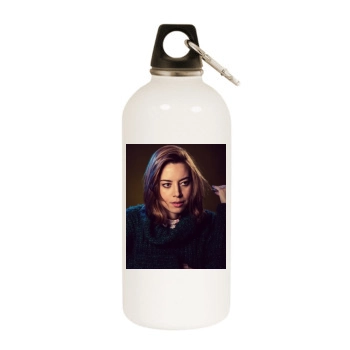 Aubrey Plaza White Water Bottle With Carabiner