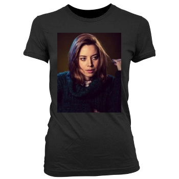 Aubrey Plaza Women's Junior Cut Crewneck T-Shirt