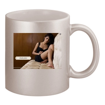 Freida Pinto 11oz Metallic Silver Mug