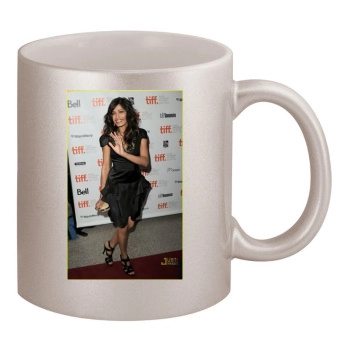 Freida Pinto 11oz Metallic Silver Mug