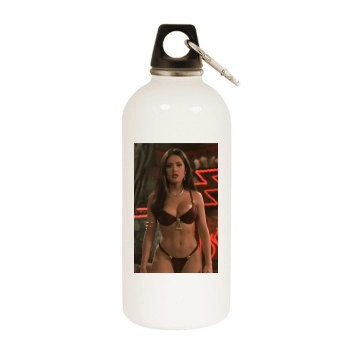 Salma Hayek White Water Bottle With Carabiner