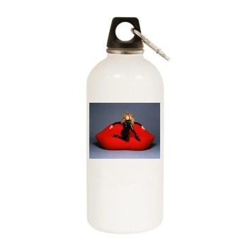 Arielle Dombasle White Water Bottle With Carabiner