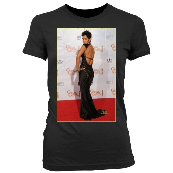 Halle Berry Women's Junior Cut Crewneck T-Shirt