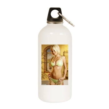 Hanna Hilton White Water Bottle With Carabiner