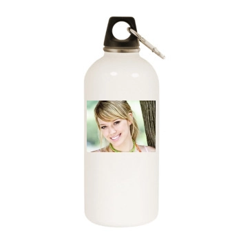 Hilary Duff White Water Bottle With Carabiner