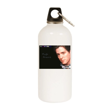 Hugh Grant White Water Bottle With Carabiner