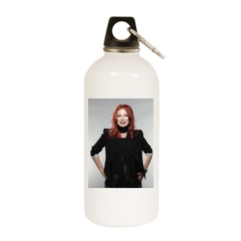 Traci Lords White Water Bottle With Carabiner