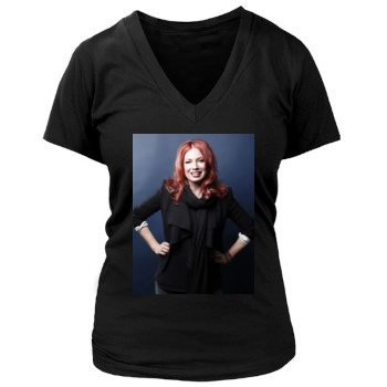 Traci Lords Women's Deep V-Neck TShirt