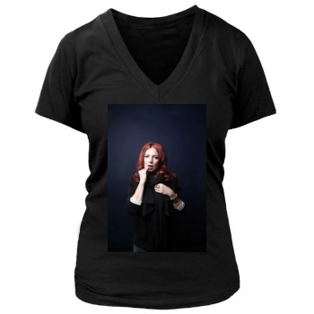 Traci Lords Women's Deep V-Neck TShirt