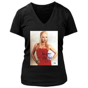 Traci Lords Women's Deep V-Neck TShirt