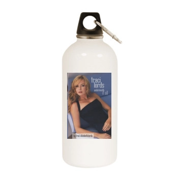 Traci Lords White Water Bottle With Carabiner