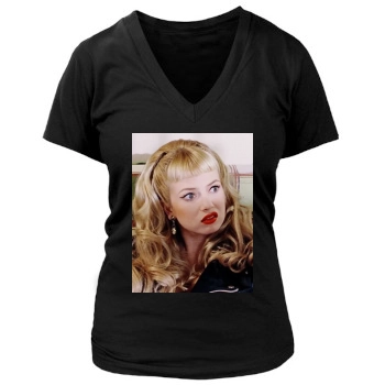 Traci Lords Women's Deep V-Neck TShirt