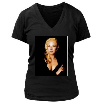 Traci Lords Women's Deep V-Neck TShirt