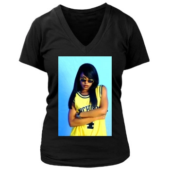 Aaliyah Women's Deep V-Neck TShirt