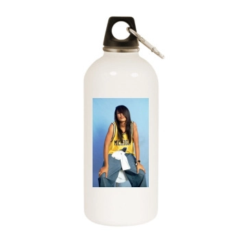 Aaliyah White Water Bottle With Carabiner