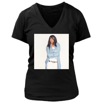 Aaliyah Women's Deep V-Neck TShirt