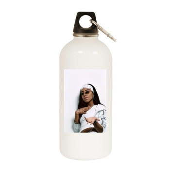 Aaliyah White Water Bottle With Carabiner