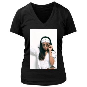 Aaliyah Women's Deep V-Neck TShirt