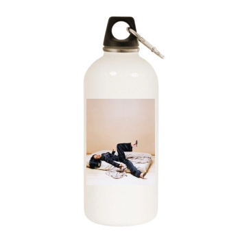 Aaliyah White Water Bottle With Carabiner