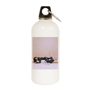 Aaliyah White Water Bottle With Carabiner