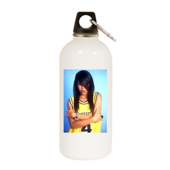 Aaliyah White Water Bottle With Carabiner