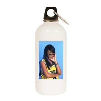 Aaliyah White Water Bottle With Carabiner