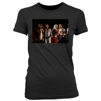 ABBA Women's Junior Cut Crewneck T-Shirt