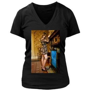 Abbie Cornish Women's Deep V-Neck TShirt