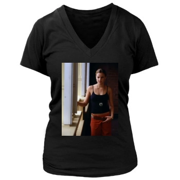 Abbie Cornish Women's Deep V-Neck TShirt