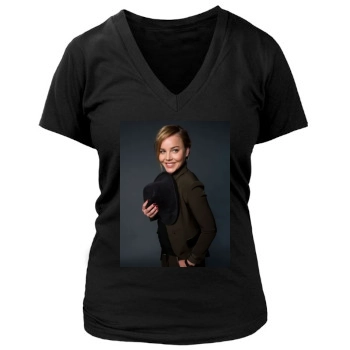 Abbie Cornish Women's Deep V-Neck TShirt