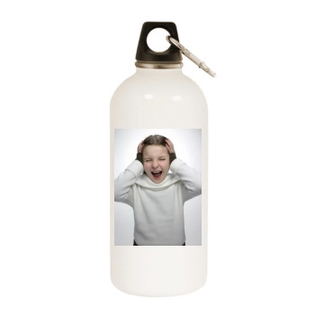 Abigail Breslin White Water Bottle With Carabiner