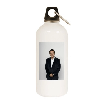 Adam Beach White Water Bottle With Carabiner