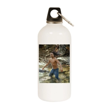 Adam Beach White Water Bottle With Carabiner