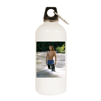 Adam Beach White Water Bottle With Carabiner