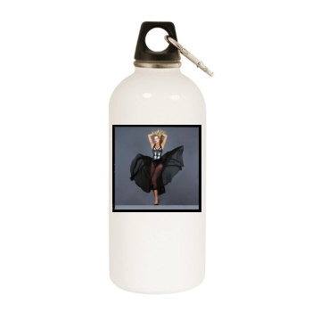 Adriana Karembeu White Water Bottle With Carabiner