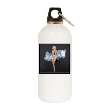 Adriana Karembeu White Water Bottle With Carabiner