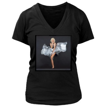 Adriana Karembeu Women's Deep V-Neck TShirt