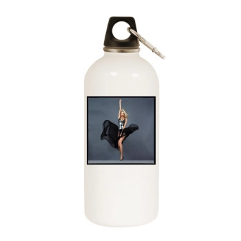 Adriana Karembeu White Water Bottle With Carabiner