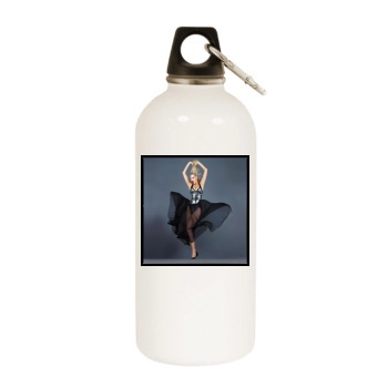 Adriana Karembeu White Water Bottle With Carabiner