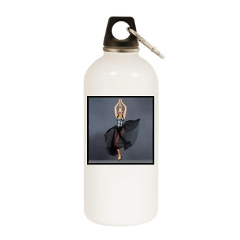 Adriana Karembeu White Water Bottle With Carabiner