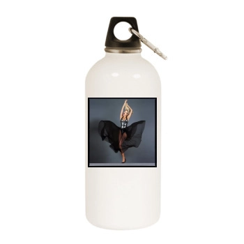 Adriana Karembeu White Water Bottle With Carabiner