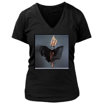 Adriana Karembeu Women's Deep V-Neck TShirt