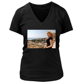 Adriana Karembeu Women's Deep V-Neck TShirt