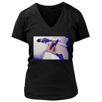 Adriana Lima Women's Deep V-Neck TShirt