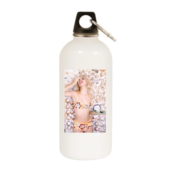 Adriana Lima White Water Bottle With Carabiner