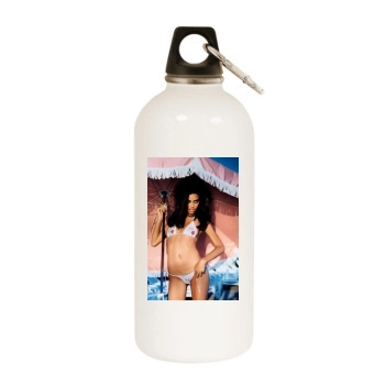 Adriana Lima White Water Bottle With Carabiner